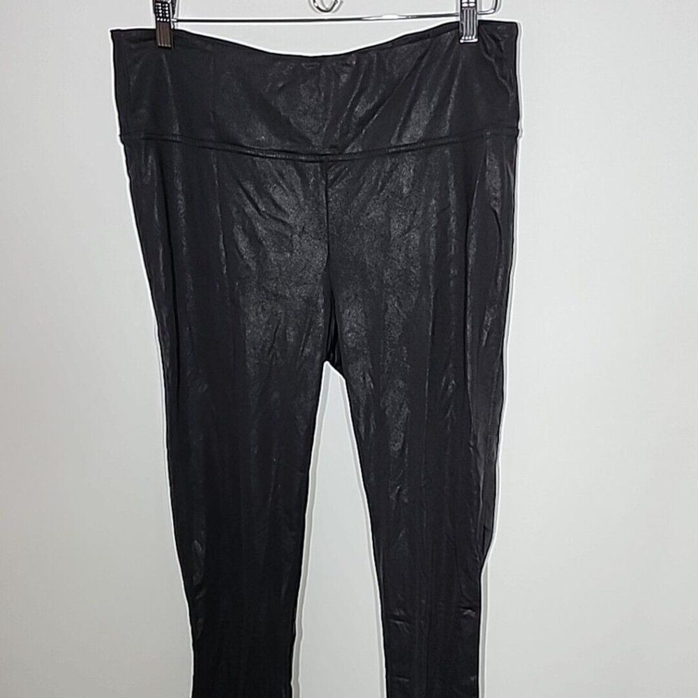 Seven7 Leggings Womens Extra Large Black Faux Leather Fitted